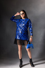 Electric Blue Patch Dress