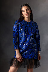 Electric Blue Patch Dress