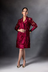 Cherry Structured Cutwork Dress