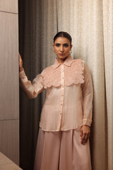 Melba organza Roses Yoke shirt