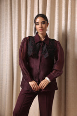 Plum Roses Yoke Co-ord Set