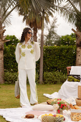 Green Laser Cut Leaf Co-Ord Set