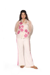 Pink Laser Cut Leaf Shirt