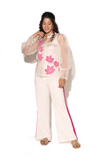 Pink Laser Cut Leaf Shirt