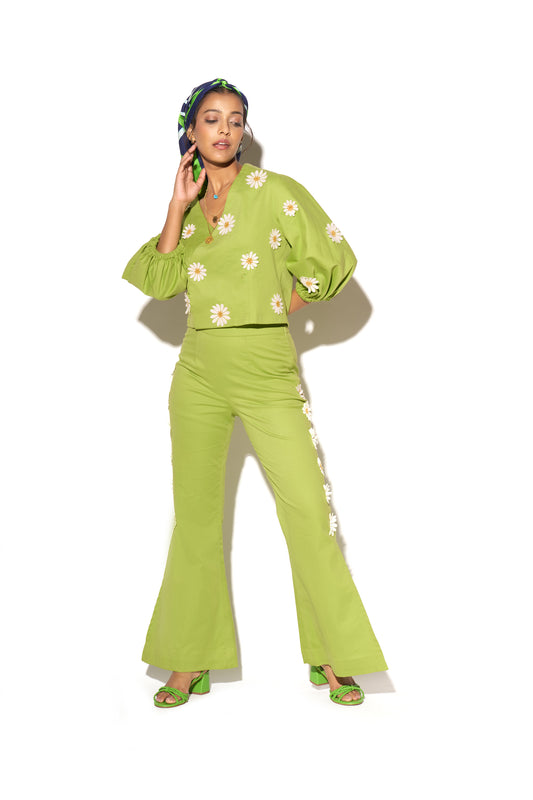 Kelly Green Daisy Top