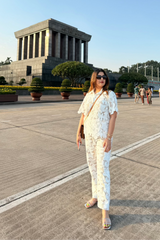 White velvet Mesh Co-ord Set