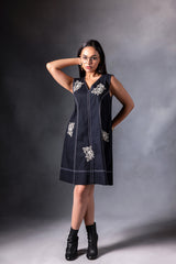 Jade Black Patch Work Dress