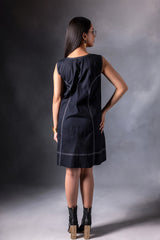 Jade Black Patch Work Dress