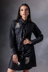 Coalex Floral Patch Shirt Dress