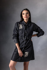 Coalex Floral Patch Shirt Dress