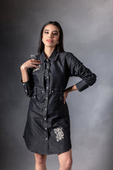 Coalex Floral Patch Shirt Dress