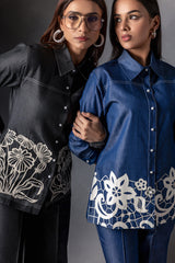 Midnight Blue Denim patch Shirt