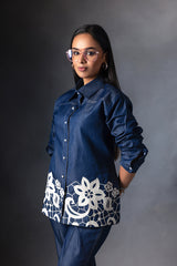 Midnight Blue Denim patch Shirt