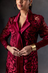 Cherry Structured Cutwork Dress