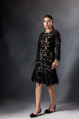 Jade Velvet Mesh Bodycon Dress