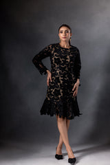 Jade Velvet Mesh Bodycon Dress