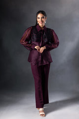 Plum Roses Yoke Co-ord Set