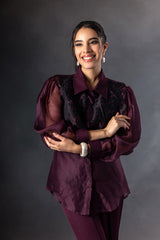 Plum Roses Yoke Co-ord Set