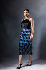 Hexim drape Top & Skirt Set