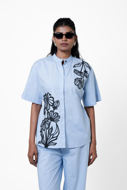 Sky Noir Floral Shirt