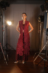 Bordeaux Lace Three-Piece Set
