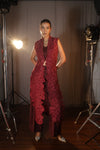 Bordeaux Lace Three-Piece Set