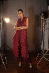 Bordeaux Lace Three-Piece Set