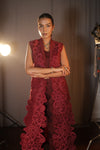 Bordeaux Lace Three-Piece Set