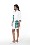 Emerald Botanical Shirt Dress