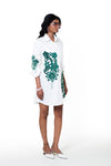 Emerald Botanical Shirt Dress