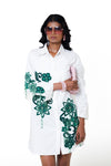 Emerald Botanical Shirt Dress