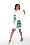 Emerald Botanical Shirt Dress