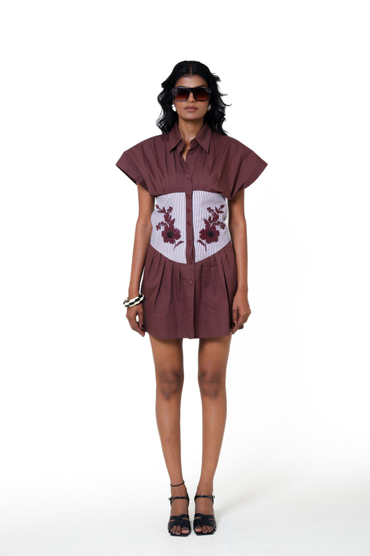 The Mauve Corset Shirt Dress