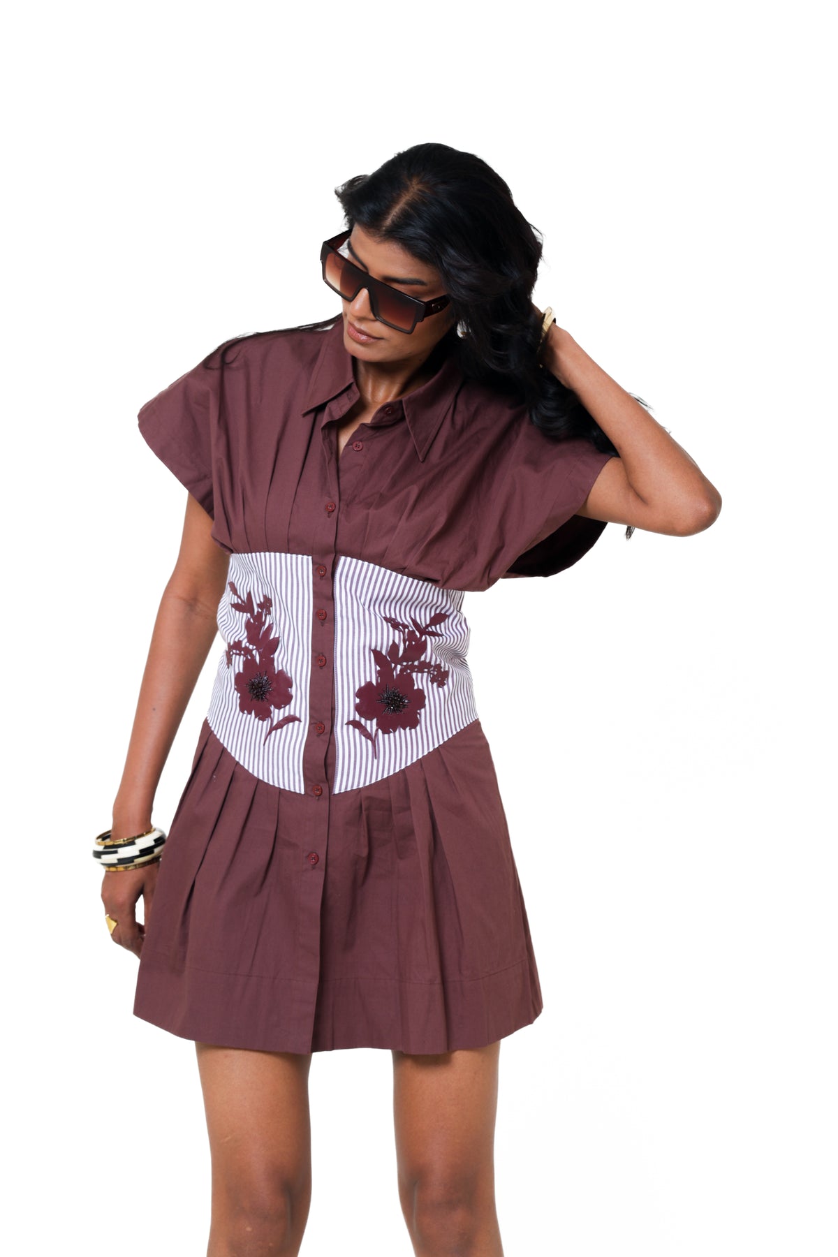 The Mauve Corset Shirt Dress