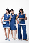 Denim Rosette Shirt Dress