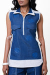 Denim Rosette Vest Top