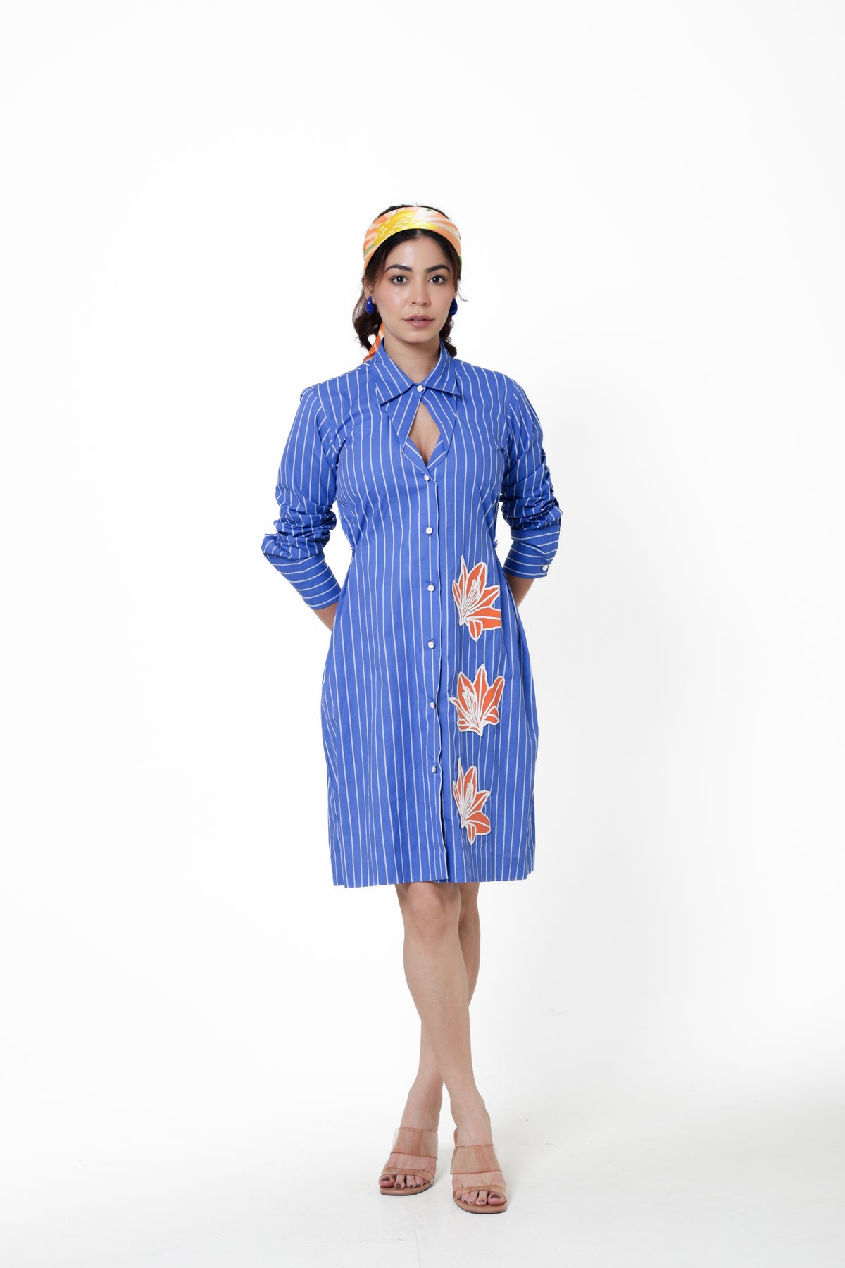 Cobalt Lily Shirt Dress