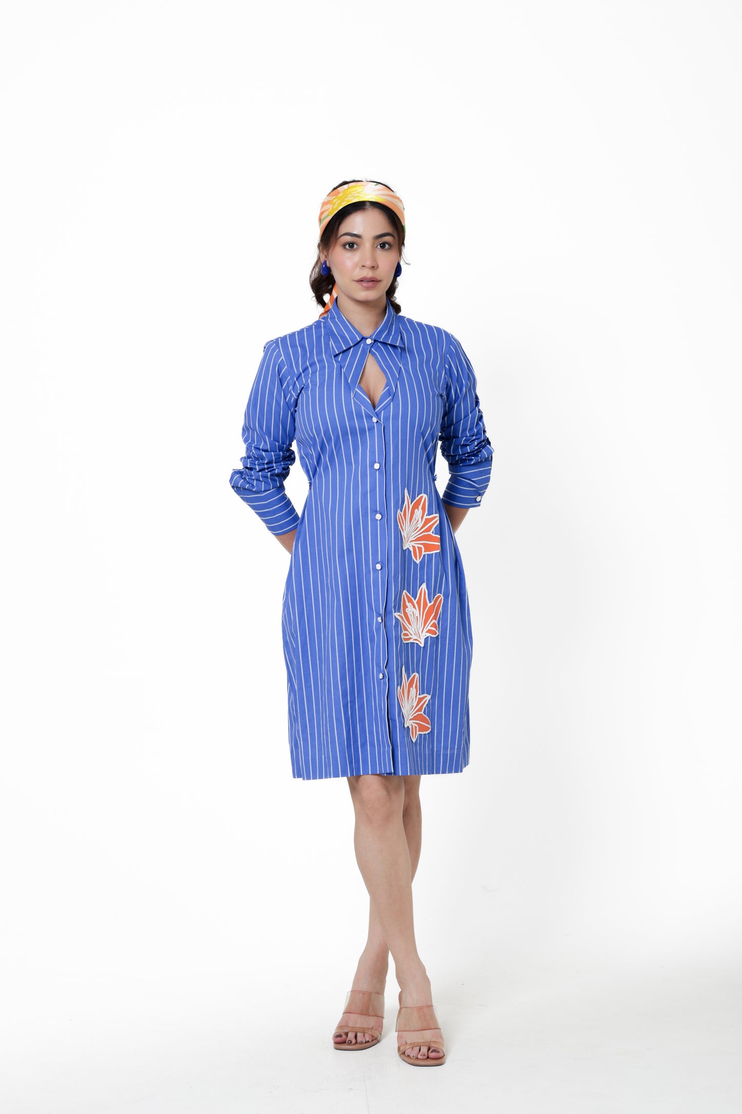 Cobalt Lily Shirt Dress