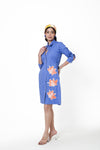 Cobalt Lily Shirt Dress