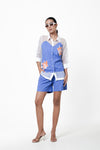 Cobalt Lily Organza Co-ord Set