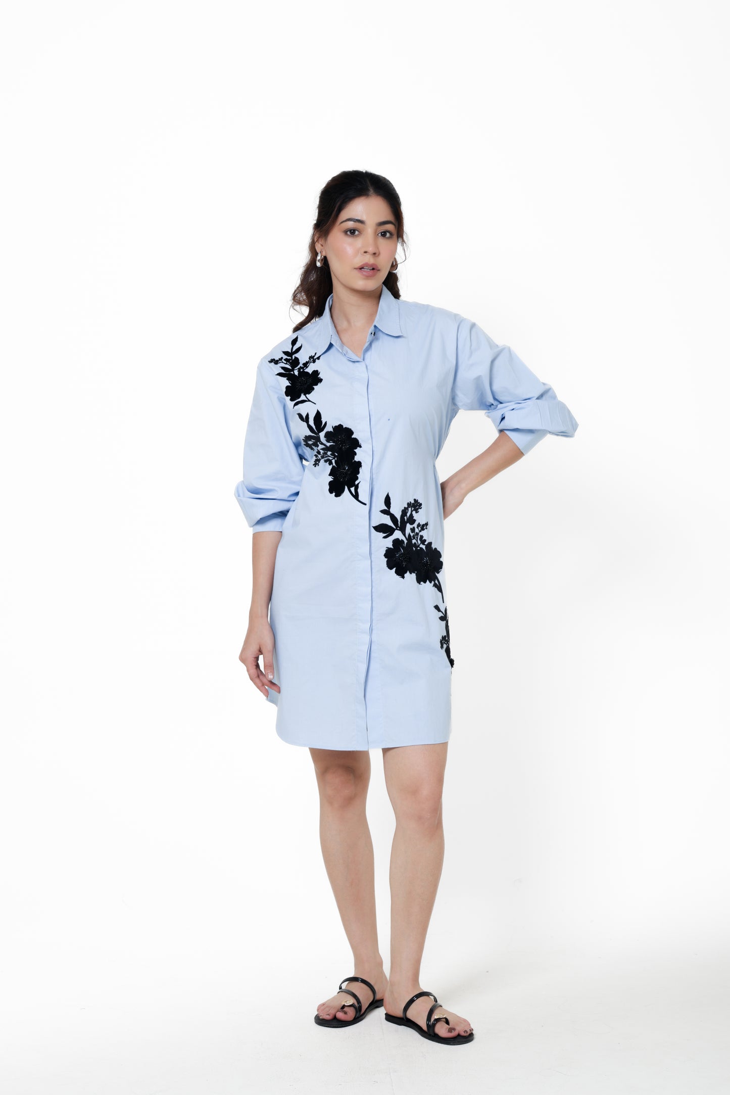 Sky Noir Shirt Dress