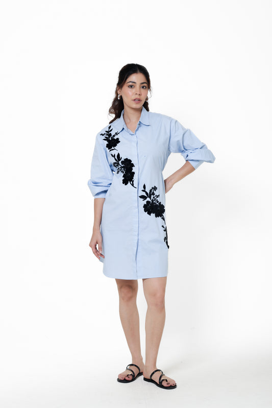 Sky Noir Shirt Dress