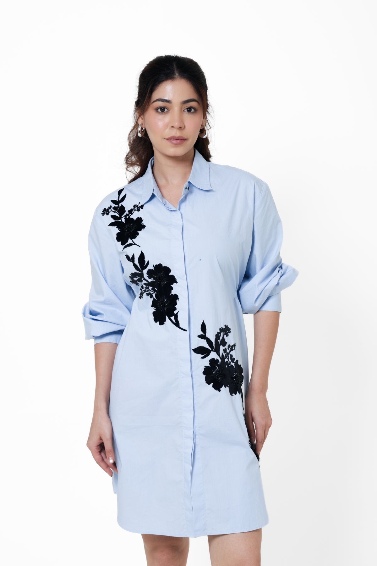 Sky Noir Shirt Dress