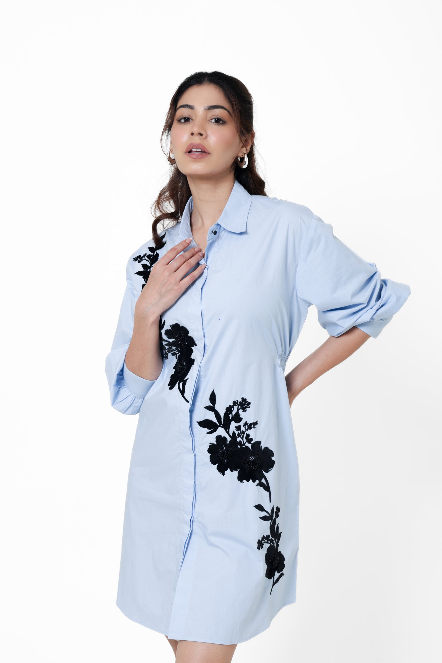 Sky Noir Shirt Dress