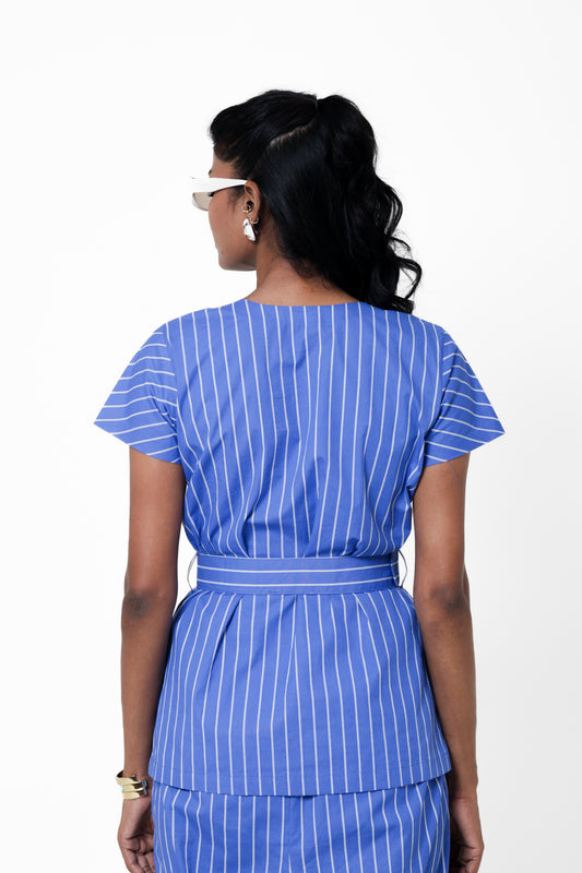 Cobalt Lily Belted Top