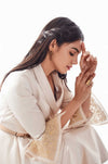 Embroidered Hanker Chief Sleeves Dress