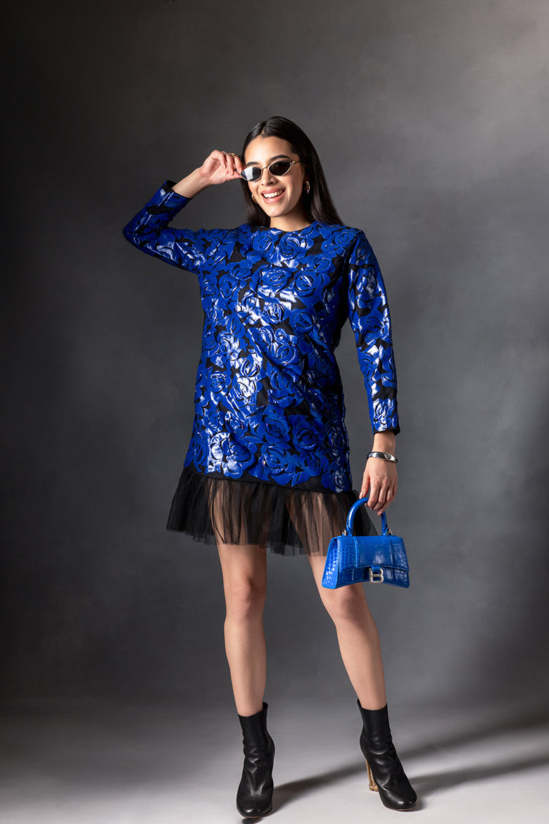 Electric Blue Patch Dress