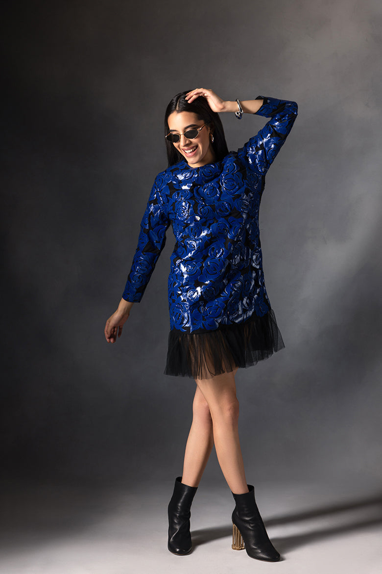 Electric Blue Patch Dress