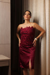 Cherry Cutwork Tube Top with Pencil Skirt