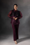 Plum Organza Rose Yoke Shirt